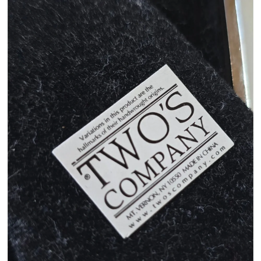 Two's Company Silver Jeweled Picture Frame Yellow Citrine Crystals Velvet‎ Back